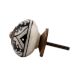 Cream Decorative Black Ceramic Knob